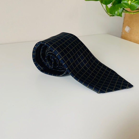 BROOKS BROTHERS square geometric blue Striped tie - Picture 3 of 3